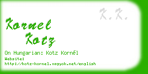 kornel kotz business card